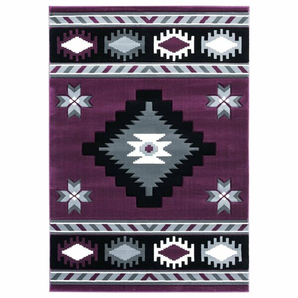 United Weavers Of America 7 ft. 10 in. x 10 ft. 6 in. Bristol Caliente Plum Rectangle Area Rug 2050 10482 912
